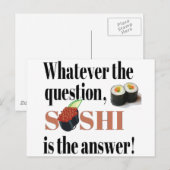 Carte Postale Le sushi est la réponse (Devant / Derrière)