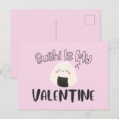 Carte Postale Le Sushi Est Ma Saint Valentin (Devant / Derrière)