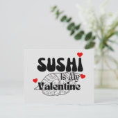 Carte Postale Le Sushi Est Ma Saint Valentin (Debout devant)