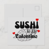 Carte Postale Le Sushi Est Ma Saint Valentin (Devant / Derrière)
