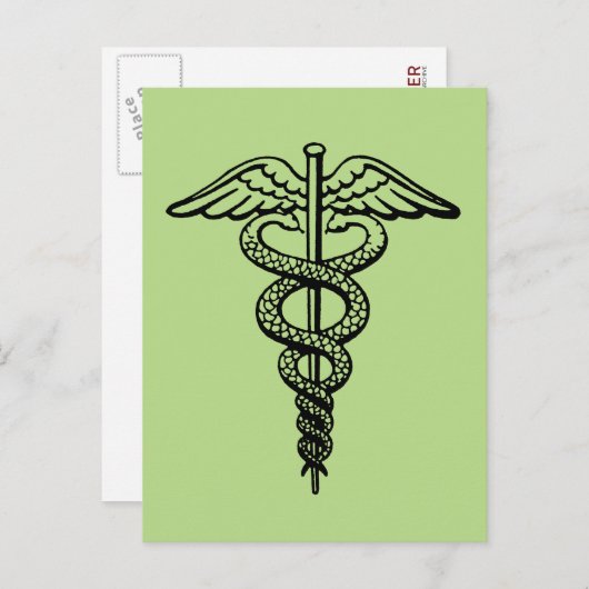 Carte Postale Le symbole Caduceus (Devant / Derrière)