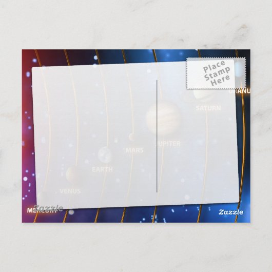 Carte Postale Le système solaire (Dos)