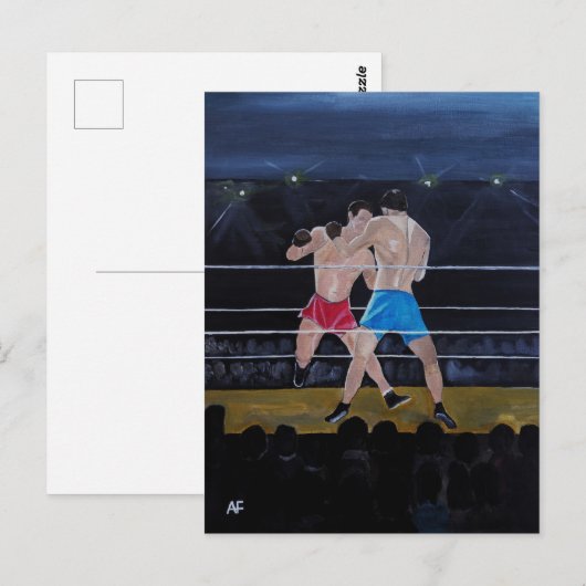 Carte Postale Le tableau Les Boxeurs d'Alfred Fox (Devant / Derrière)