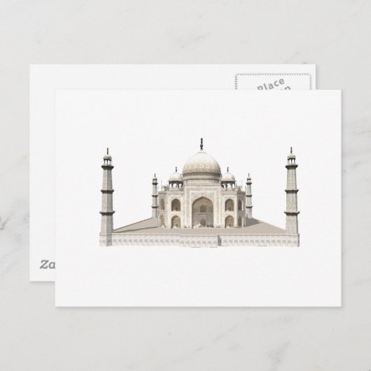 Carte Postale Le Taj Mahal : Modèle 3D : (Devant / Derrière)