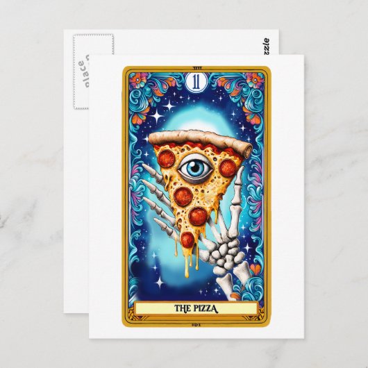 Carte Postale Le Tarot Drôle de Pizza Caed (Devant / Derrière)