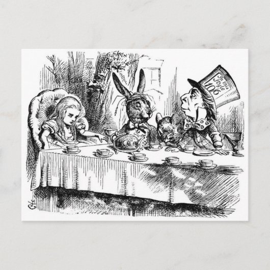 Carte Postale Le Tea Party de Mad Hatter (Devant)