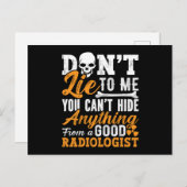 Carte Postale Le technologue en radiologie ne me ment pas Xray (Devant / Derrière)