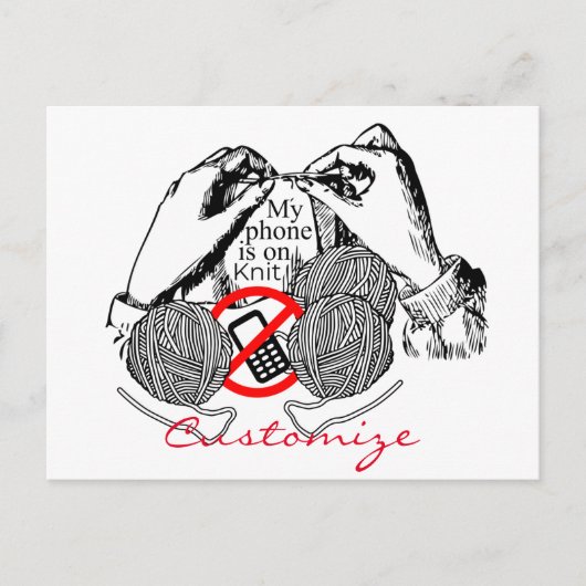 Carte Postale Le téléphone est sur Knit Thunder_Cove (Devant)