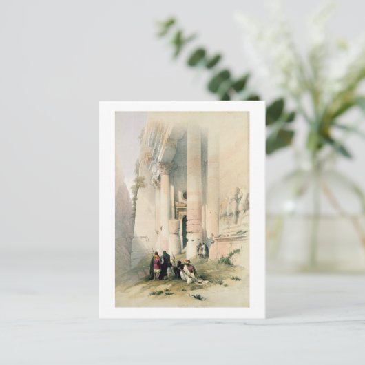 Carte Postale Le temple a appelé l'EL Khasne, PETRA, le 7 mars (Debout devant)