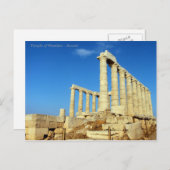 Carte Postale Le temple de Poseidon à Sounio (Devant / Derrière)