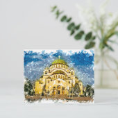 Carte Postale Le temple de Saint Sava Belgrade Srbija (Debout devant)