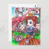 Carte Postale Le temps de golf de la Reine Rouge (Devant / Derrière)