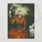 Carte Postale Le temps du thé avec le lapin blanc (Devant)