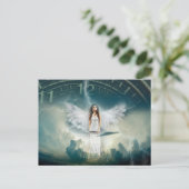 Carte Postale Le temps vers le haut de l'ange femelle de (Debout devant)