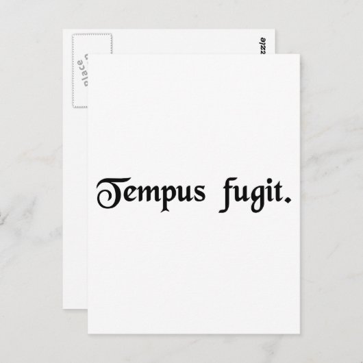 Carte Postale Le temps vole. (Devant / Derrière)