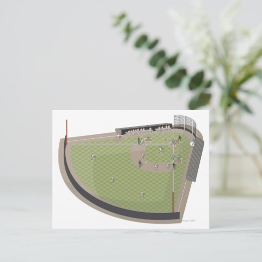 Carte Postale Le terrain de baseball (Debout devant)