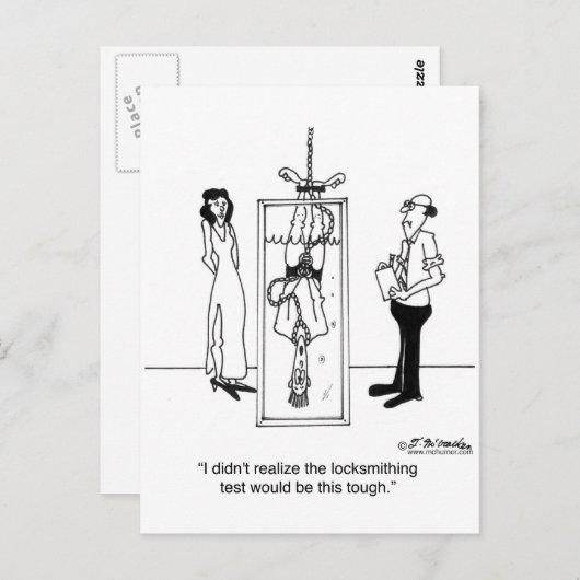 Carte Postale Le Test De Verrouillage Est Difficile (Devant / Derrière)