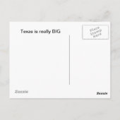 Carte Postale Le Texas est grand (Dos)