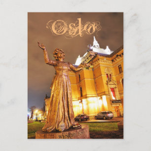Carte Postale Le théâtre d'Oslo la nuit
