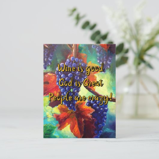 Carte Postale Le thème du vin (Debout devant)