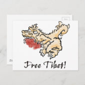 Carte Postale Le Thibet libre ! (Devant / Derrière)