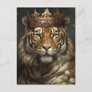 Carte Postale Le tigre de Fairytale dans une couronne