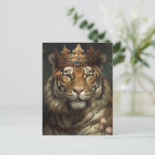Carte Postale Le tigre de Fairytale dans une couronne (Debout devant)