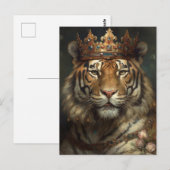 Carte Postale Le tigre de Fairytale dans une couronne (Devant / Derrière)