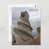 Carte Postale Le toit de La Pedrera Barcelone (Devant / Derrière)