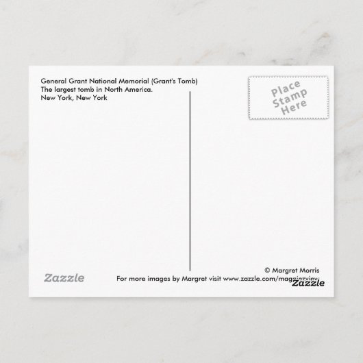 Carte Postale Le tombeau de Grant (Dos)