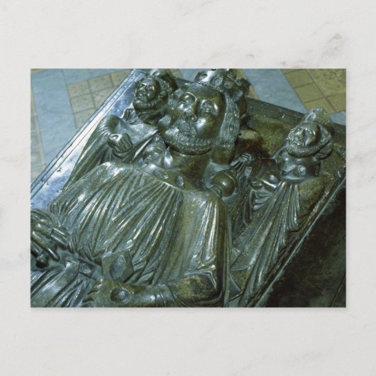 Carte Postale Le tombeau du roi John avec deux figurines miniatu (Devant)