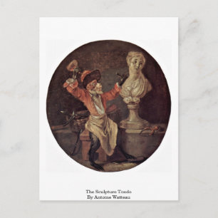 Carte Postale Le Tondo Sculpté D'Antoine Watteau