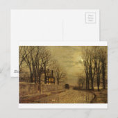 Carte Postale Le tournant de la route par John Atkinson Grimshaw (Devant / Derrière)