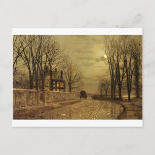 Carte Postale Le tournant de la route par John Atkinson Grimshaw