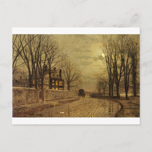 Carte Postale Le tournant de la route par John Atkinson Grimshaw (Devant)