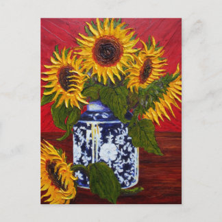 Carte Postale Le tournesol jaune de Paris sur l'Arrière - plan r
