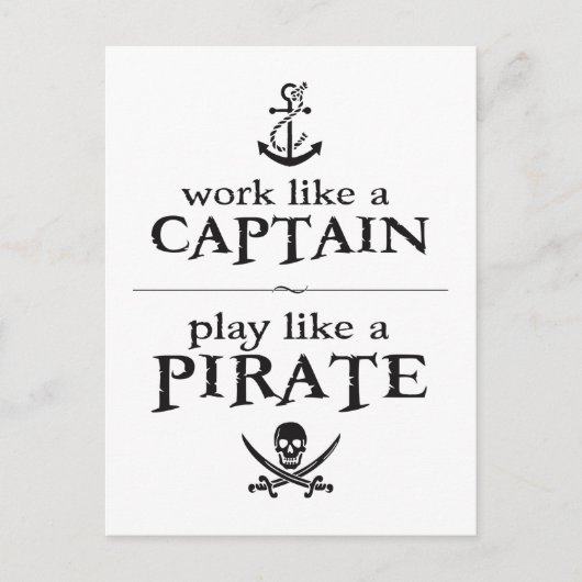 Carte Postale Le travail comme un capitaine, jeu aiment un (Devant)
