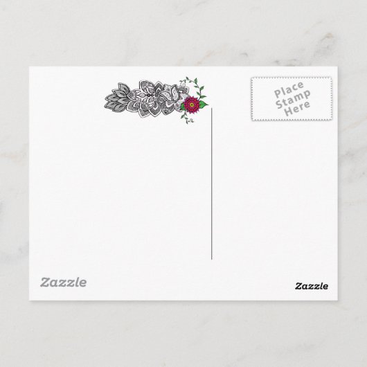 Carte Postale Le travail du tatouage au henné de Bajidoo (Dos)