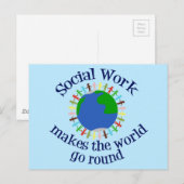 Carte Postale Le travail social fait tourner le monde (Devant / Derrière)