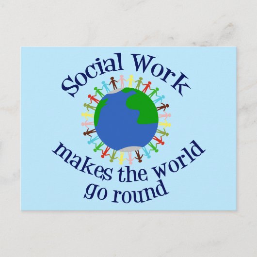 Carte Postale Le travail social fait tourner le monde (Devant)