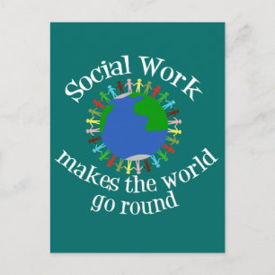 Carte Postale Le travail social fait tourner le monde