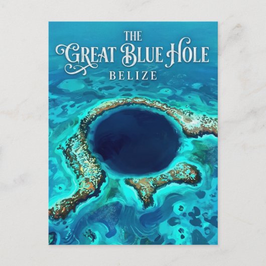Carte Postale Le Trou Bleu Belize (Devant)