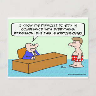 Carte Postale Le type en sous-vêtements n'est pas en conformité