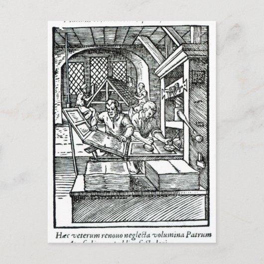 Carte Postale Le typographe, publié par Hartman Schopper (Devant)