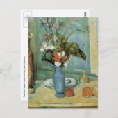 Carte Postale Le Vase Bleu (Fleurs et Fruits) par Paul Cezanne (Devant / Derrière)