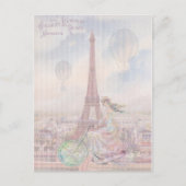 Carte Postale Le vélo à travers Paris (Devant)