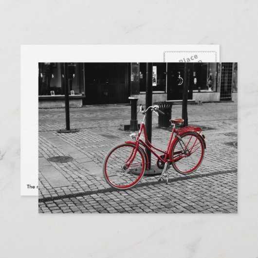 Carte Postale Le vélo rouge (Devant / Derrière)