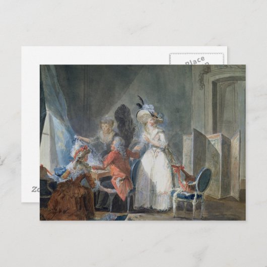 Carte Postale Le vendeur de mode (Devant / Derrière)