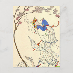 Carte Postale Le vent de George Barbier