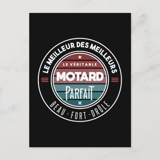 Carte Postale Le véritable motard parfait (Devant)